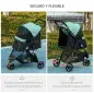 Carrito para Perros Pequeños con Cesta de Almacenaje Cubierta para Lluvia y Ventana de Malla 80,5x51,5x100 cm Verde Carrito para Perros Pequeños con Cesta de Almacenaje Cubierta para Lluvia y Ventana de Malla 80,5x51,5x100 cm Verde