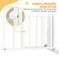 Barrera de Seguridad para Perros 74-100 cm con Extensión Montaje a Presión Doble Bloqueo para Puerta Escalera Blanco