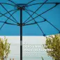 Sombrilla de Jardín 233x233 cm Ángulo Ajustable Impermeable Poste de Aluminio Varillas de Fibra de Vidrio Manivela Azul Sombrilla de Jardín 233x233 cm Ángulo Ajustable Impermeable Poste de Aluminio Varillas de Fibra de Vidrio Manivela Azul