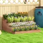 Jardinera de Madera Elevada de 4 Niveles con Diseño de Escalera para Cultivos Plantas Flores 113x113x46 cm Café Oscuro Jardinera de Madera Elevada de 4 Niveles con Diseño de Escalera para Cultivos Plantas Flores 113x113x46 cm Café Oscuro