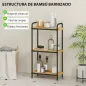 Estantería de Baño de Bambú con 3 Baldas Abiertas Diseño de Lamas y Estructura de Acero 41,5x21,5x77,5 cm Natural Estantería de Baño de Bambú con 3 Baldas Abiertas Diseño de Lamas y Estructura de Acero 41,5x21,5x77,5 cm Natural