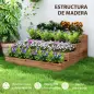 Jardinera de Madera Elevada de 4 Niveles con Diseño de Escalera para Cultivos Plantas Flores 113x113x46 cm Café Oscuro Jardinera de Madera Elevada de 4 Niveles con Diseño de Escalera para Cultivos Plantas Flores 113x113x46 cm Café Oscuro