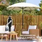 Sombrilla de Jardín 233x233 cm Ángulo Ajustable Impermeable Poste de Aluminio Varillas de Fibra de Vidrio Manivela Crema Sombrilla de Jardín 233x233 cm Ángulo Ajustable Impermeable Poste de Aluminio Varillas de Fibra de Vidrio Manivela Crema