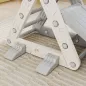 Triángulo de Escalada para Niños de 18-48 Meses con Tobogán y Rampa Escalador 130x80x69 cm Gris y Blanco