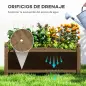 Jardinera de Madera Elevada para Cultivar Plantas Flores Hierba para Jardín Balcón Terraza 90x39x37 cm Café Oscuro