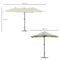 Sombrilla Doble para Jardín 455x265x238 cm Parasol Grande con Manivela Manual Resistente al Agua Protección Solar Crema Sombrilla Doble para Jardín 455x265x238 cm Parasol Grande con Manivela Manual Resistente al Agua Protección Solar Crema