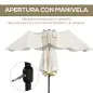 Sombrilla Doble para Jardín 455x265x238 cm Parasol Grande con Manivela Manual Resistente al Agua Protección Solar Crema Sombrilla Doble para Jardín 455x265x238 cm Parasol Grande con Manivela Manual Resistente al Agua Protección Solar Crema