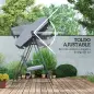 Columpio de Jardín de 3 Plazas con Toldo Ajustable Cojín y Estructura de Acero Carga 360 kg 205x133x181 cm Gris