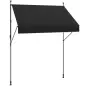 Toldo Manual Retráctil 200x120x210-310 cm para Balcón y Terraza con Altura Ajustable con Manivela Negro