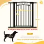 Puerta para Perros con Ancho Ajustable 76-104 cm Barrera de Seguridad con 2 Extensiones y Doble Bloqueo Negro Puerta para Perros con Ancho Ajustable 76-104 cm Barrera de Seguridad con 2 Extensiones y Doble Bloqueo Negro