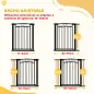 Puerta para Perros con Ancho Ajustable 76-104 cm Barrera de Seguridad con 2 Extensiones y Doble Bloqueo Negro Puerta para Perros con Ancho Ajustable 76-104 cm Barrera de Seguridad con 2 Extensiones y Doble Bloqueo Negro