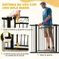 Puerta para Perros con Ancho Ajustable 76-104 cm Barrera de Seguridad con 2 Extensiones y Doble Bloqueo Negro Puerta para Perros con Ancho Ajustable 76-104 cm Barrera de Seguridad con 2 Extensiones y Doble Bloqueo Negro