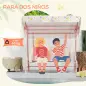 Columpio de Jardín Exterior para Niños de +3 Años con Toldo Ajustable Arnés de Seguridad 112x75x120 cm Rosa Columpio de Jardín Exterior para Niños de +3 Años con Toldo Ajustable Arnés de Seguridad 112x75x120 cm Rosa