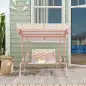 Columpio de Jardín Exterior para Niños de +3 Años con Toldo Ajustable Arnés de Seguridad 112x75x120 cm Rosa Columpio de Jardín Exterior para Niños de +3 Años con Toldo Ajustable Arnés de Seguridad 112x75x120 cm Rosa