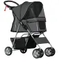 Carrito para Perros Pequeños con Toldo Ajustable Cesta de Almacenaje Portavasos y Ruedas 75x45x97 cm Gris Oscuro Carrito para Perros Pequeños con Toldo Ajustable Cesta de Almacenaje Portavasos y Ruedas 75x45x97 cm Gris Oscuro