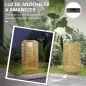 Lámpara de Jardín de Ratán Sintético con Luces LED Encendido y Apagado Automático Diseño Bohemio Ø30x55 cm Natural