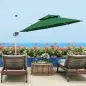 Parasol Excéntrico Ø292 cm con Manivela Giro 360° Inclinación Ajustable Doble Techo y Base Cruzada Verde Oscuro Parasol Excéntrico Ø292 cm con Manivela Giro 360° Inclinación Ajustable Doble Techo y Base Cruzada Verde Oscuro