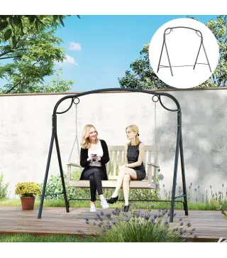 Soporte para Columpio de Metal Estructura Resistente con Patas en A para Exterior 172x126x170 cm Acabado en Bronce