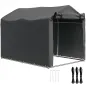 Carpa de Jardín Exterior para Herramientas Bicicletas 2,2x1,57x1,65 m con Puerta con Cremallera Impermeable Gris Oscuro