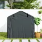 Carpa de Jardín Exterior para Herramientas Bicicletas 2,2x1,57x1,65 m con Puerta con Cremallera Impermeable Gris Oscuro