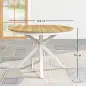 Mesa de Jardín Redonda de Ø118x74cm con Encimera de Lamas Estructura de Aluminio y Patas Cruzadas Teca y Blanco Mesa de Jardín Redonda de Ø118x74cm con Encimera de Lamas Estructura de Aluminio y Patas Cruzadas Teca y Blanco