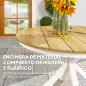 Mesa de Jardín Redonda de Ø118x74cm con Encimera de Lamas Estructura de Aluminio y Patas Cruzadas Teca y Blanco Mesa de Jardín Redonda de Ø118x74cm con Encimera de Lamas Estructura de Aluminio y Patas Cruzadas Teca y Blanco
