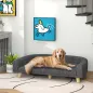 Sofá para Perros Grandes Cama Elevada para Perros con Cojín Lavable y Patas de Madera Carga 30 kg 98x67x25cm Gris Oscuro