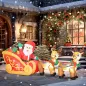 Papá Noel Hinchable con Trineo y Renos Inflables de Navidad con Luces LED para Exterior e Interior 240x75x100 cm