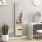 Espejo de Cuerpo Entero 157x37 cm con Marco Bicolor Espejo de Pie Inclinado o Colgante Blanco y Natural