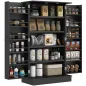 Armario Despensa Cocina con 2 Puertas y 16 Estantes Alacena Moderna con Estantes Ajustables 60x30x104cm Negro Armario Despensa Cocina con 2 Puertas y 16 Estantes Alacena Moderna con Estantes Ajustables 60x30x104cm Negro