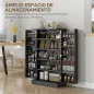 Armario Despensa Cocina con 2 Puertas y 16 Estantes Alacena Moderna con Estantes Ajustables 60x30x104cm Negro Armario Despensa Cocina con 2 Puertas y 16 Estantes Alacena Moderna con Estantes Ajustables 60x30x104cm Negro