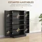 Armario Despensa Cocina con 2 Puertas y 16 Estantes Alacena Moderna con Estantes Ajustables 60x30x104cm Negro Armario Despensa Cocina con 2 Puertas y 16 Estantes Alacena Moderna con Estantes Ajustables 60x30x104cm Negro