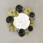 Adorno de Pared Metálico con Espejo Decorativo para Salón Dormitorio Pasillo 84x84 cm Dorado y Negro Adorno de Pared Metálico con Espejo Decorativo para Salón Dormitorio Pasillo 84x84 cm Dorado y Negro