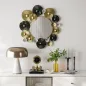 Adorno de Pared Metálico con Espejo Decorativo para Salón Dormitorio Pasillo 84x84 cm Dorado y Negro Adorno de Pared Metálico con Espejo Decorativo para Salón Dormitorio Pasillo 84x84 cm Dorado y Negro