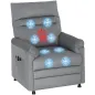 Sillón Relax Reclinable Eléctrico con Calor Lumbar Masaje Vibración Motor Silencioso Función de Memoria Gris