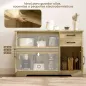 Aparador para Salón Moderno con 3 Puertas 2 Cajones Estante Ajustable para Comedor Entrada 120x38x79 cm Natural