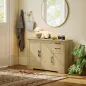 Aparador para Salón Moderno con 3 Puertas 2 Cajones Estante Ajustable para Comedor Entrada 120x38x79 cm Natural