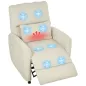 Sillón Relax Reclinable Eléctrico con Calor Lumbar Masaje Vibración Motor Silencioso Función de Memoria Crema