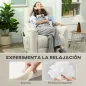 Sillón Relax Reclinable Eléctrico con Calor Lumbar Masaje Vibración Motor Silencioso Función de Memoria Crema