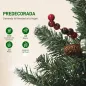 Árbol de Navidad Estrecho 210 cm con Luces LED 8 Modos de Iluminación Ramas con Purpurina Plateada Piñas Bayas Verde Árbol de Navidad Estrecho 210 cm con Luces LED 8 Modos de Iluminación Ramas con Purpurina Plateada Piñas Bayas Verde