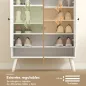Zapatero Entrada Recibidor con Estantes Ajustables Compartimento Abierto para 15 Pares de Zapatos 75x35x97 cm Blanco