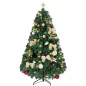 Árbol de Navidad 150 cm con Adornos 150 Luces LED Blanco Cálido 8 Modos de Iluminación 480 Ramas Verde