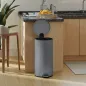 Cubo de Basura Cocina 30L con Pedal Tapa de Cierre Suave y Cubo Extraíble para Dormitorio Oficina Estudio Salón Gris