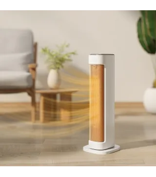 Calefactor Eléctrico Bajo Consumo 2000W con 3 Modos Termostato Regulable Protección contra Vuelcos y Sobrecalentamiento