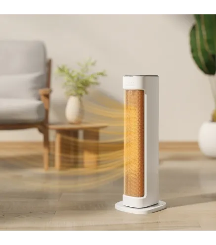 Calefactor Eléctrico Bajo Consumo 2000W con 3 Modos Termostato Regulable Protección contra Vuelcos y Sobrecalentamiento