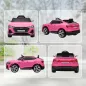 Coche de Batería para Niños 12V Audi E-tron con Mando a Distancia Faros Bocina Música Velocidad 3-5 km/h Rosa
