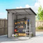 Caseta de Jardín Exterior 190x191x215 cm con Puerta Corredera Ventana y Ventilación para Almacenar Herramientas Gris