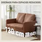 Sofá de 2 Plazas Tapizado en Microfibra con Patas de Madera Reposabrazos 130x78x85 cm Marrón