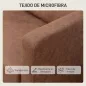 Sofá de 2 Plazas Tapizado en Microfibra con Patas de Madera Reposabrazos 130x78x85 cm Marrón