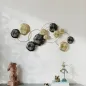 Decoración de Pared de Metal con Forma de Hoja de Loto Escultura de Pared para Decoración Hogar 84x35 cm Dorado y Negro